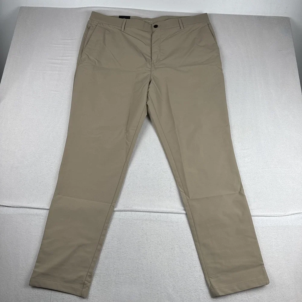 New! Lot of 2 Banana Republic Lightweight Flat front Pants 40*32 Black Beige